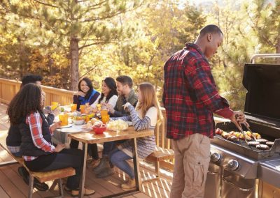 outdoor living space dinner